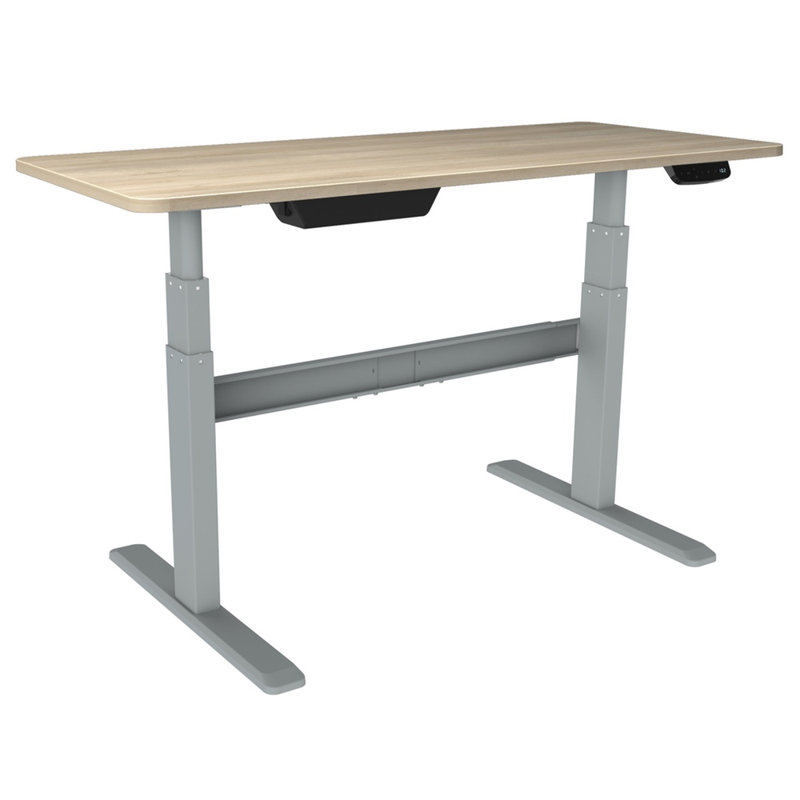 Convertisseur de bureau pour travailler debout Keitez, argent, blanc