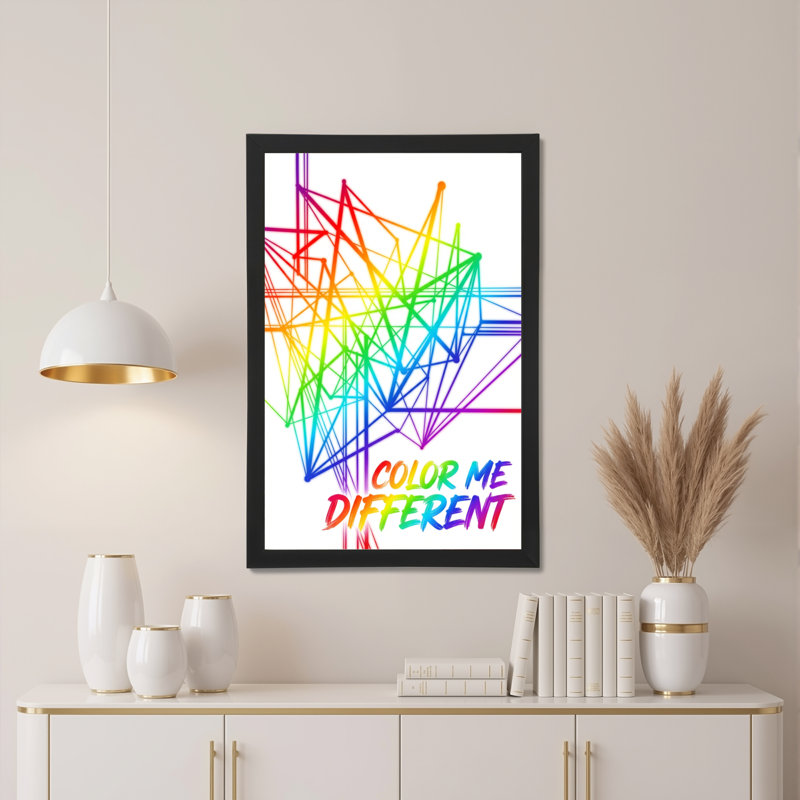 «Color Me», arc-en-ciel, lignes abstraites sur toile tendue, reproduction d'art sur toile, ensemble de 1, H 24 po x l 16 po