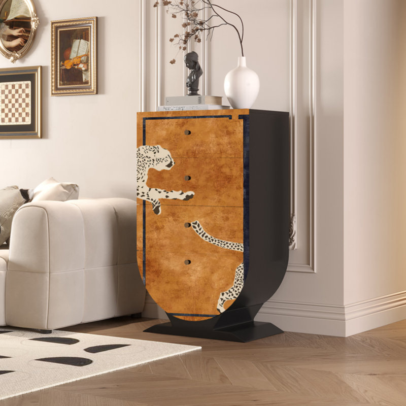 Commode d'appoint de rangement moderne à quatre tiroirs