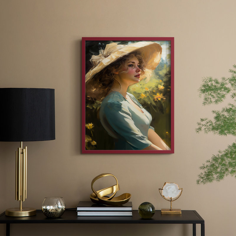 WOMEN Series DCCXC Framed Print - Solid Wood, Red, 30" H x 24" W