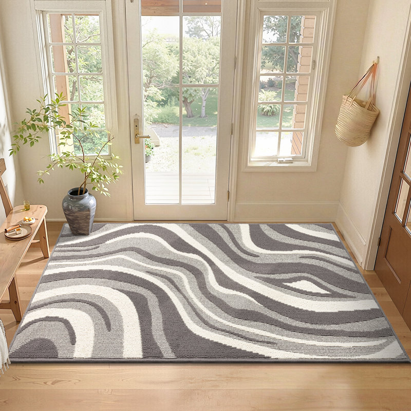 Tapis d'entrée antidérapant lavable, L 36 po x L 60 po, Gris