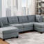 Canapé modulaire modulaire 6 pièces Mobilier de salon modulaire capitonné capitonné gris