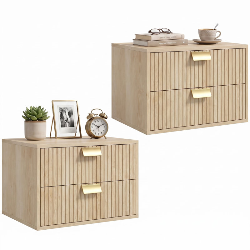 40 cm W Bedside Table, Brown