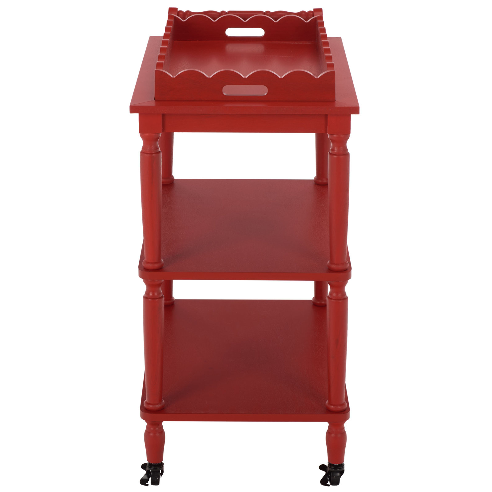 Edan 3 Tier Dining Cart, Bright Red
