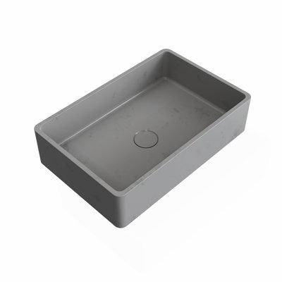 Lavabo de salle de bain rectangulaire en béton 19,68 "gris moderne