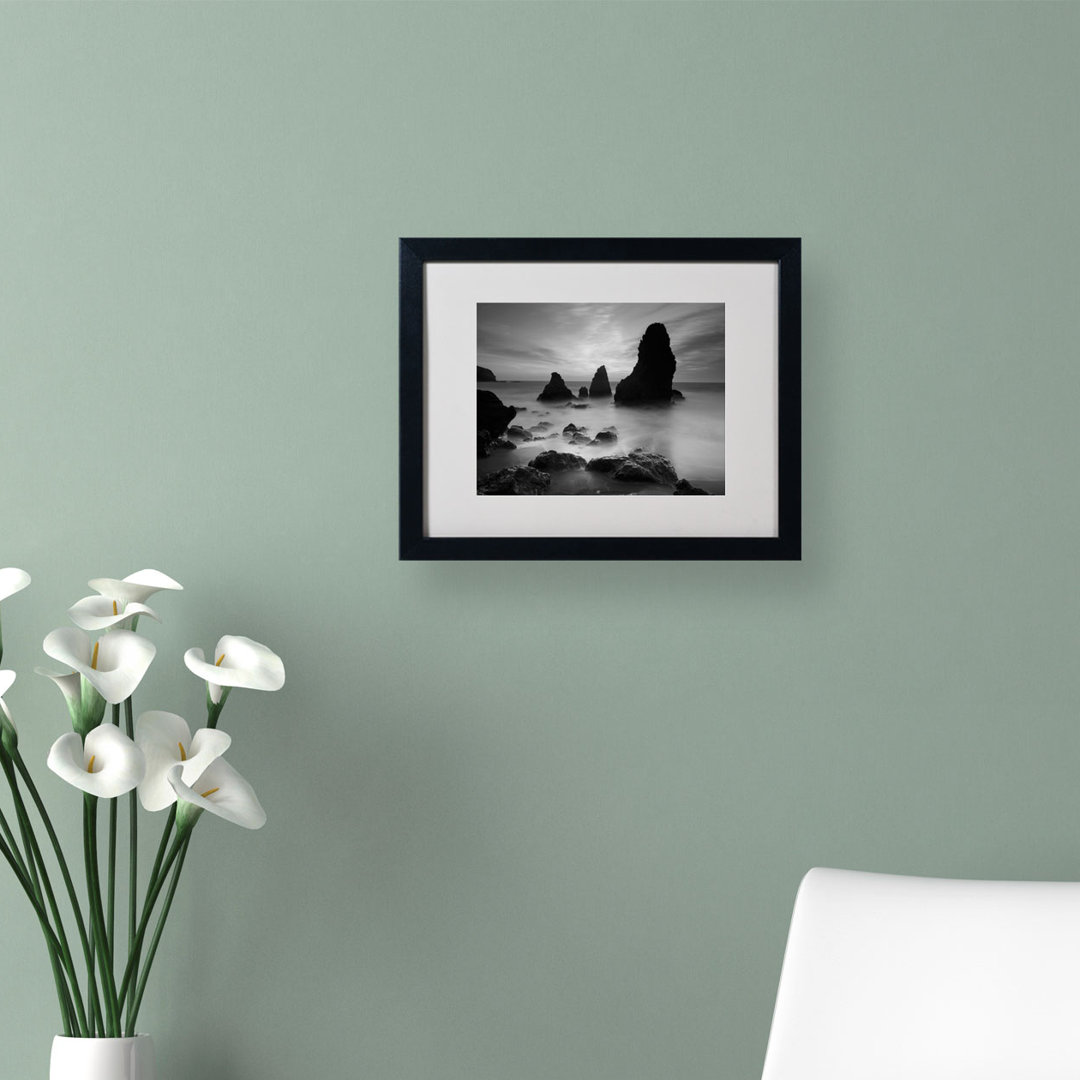 'Rodeo Beach I Black and White' Framed Photographic Print Trademark Fine Art 