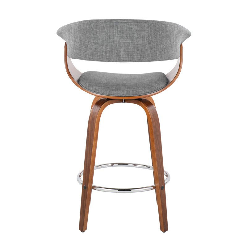 Tabouret de comptoir contemporain, Brun / Argenté, Gris