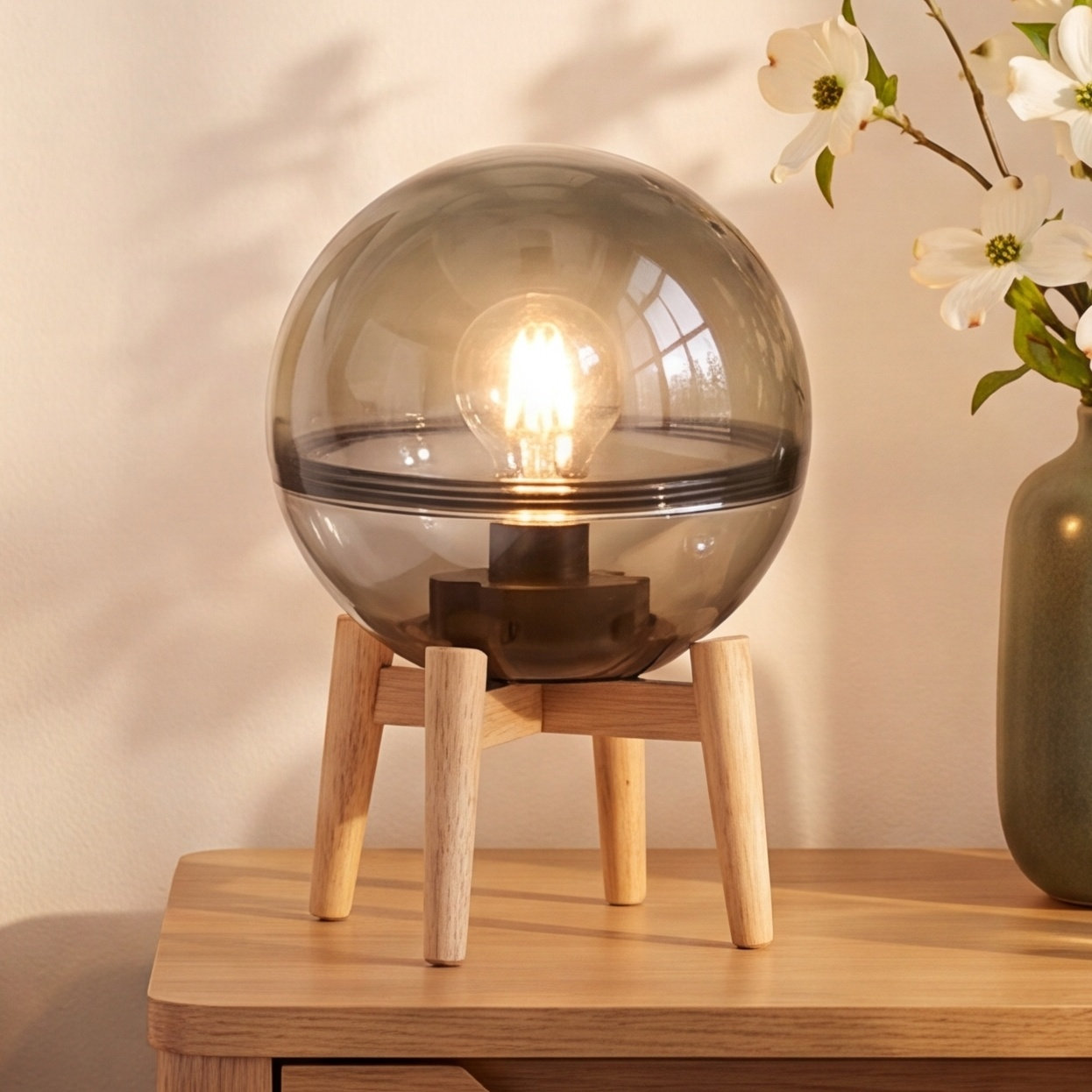 Jaban Wood Globe Lamp