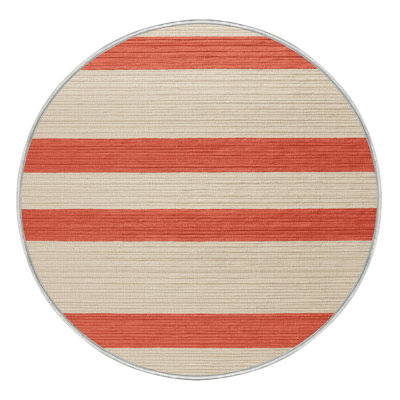 Machine Washable Horizontal Stripes Beige Area Rug