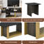 Ensemble de 2 tables basses modernes et luxueuses, petite table de bout carrée avec plateau spacieux et centre-1326223896