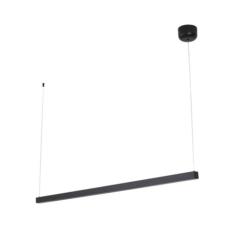 Lustre linéaire moderne à 1 lumière DEL, Noir mat