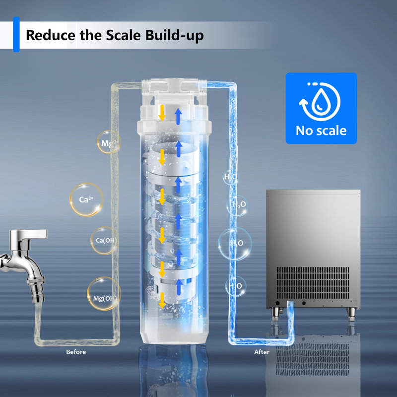 Coolake Stainless Steel Commercial Undercounter Ice Maker with LCD Display