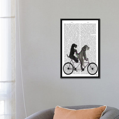 « schnauzer tandem on print background », reproduction d’impression sur toile tendue Fab Funky
