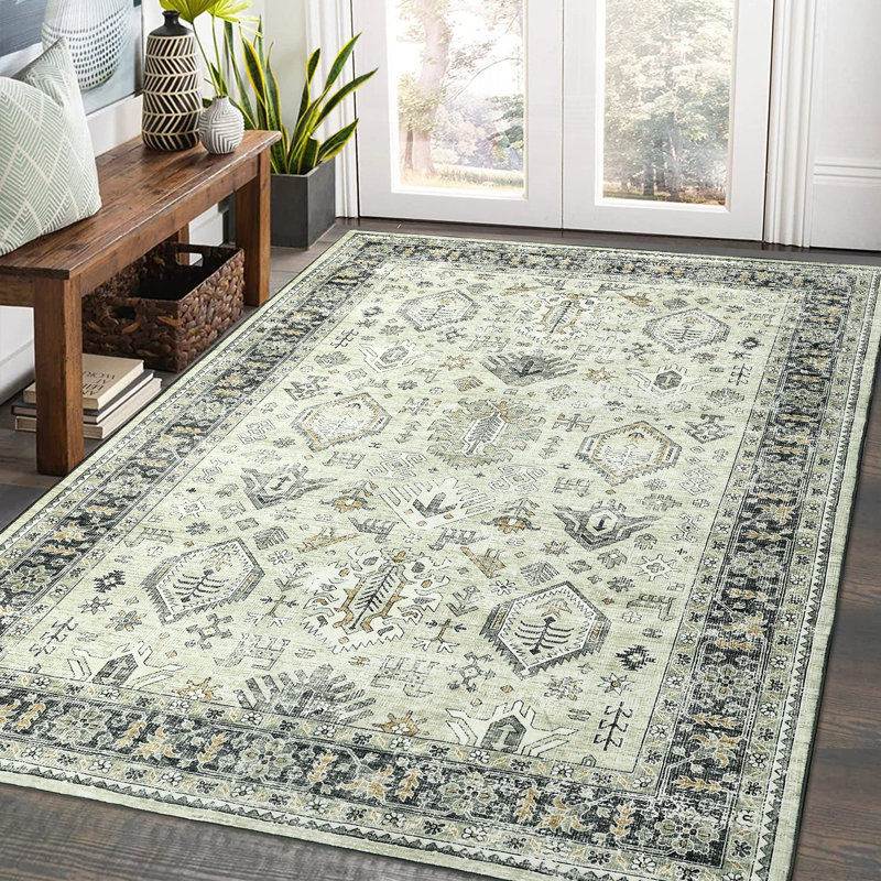 Tapis Dalhia avec envers antidérapant, Rectangulaire : 6 pi x 9 pi