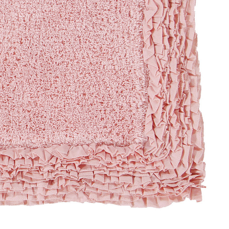 Tapis pour salle de bain 100% coton Zetilla, Rose