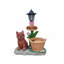 Statue d'extérieur de jardinière solaire chiot assis