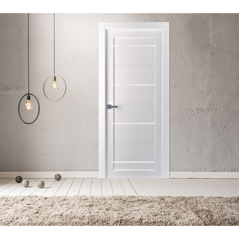 Porte standard en bois lambrissé et verre préfini, 36 po x 80 po