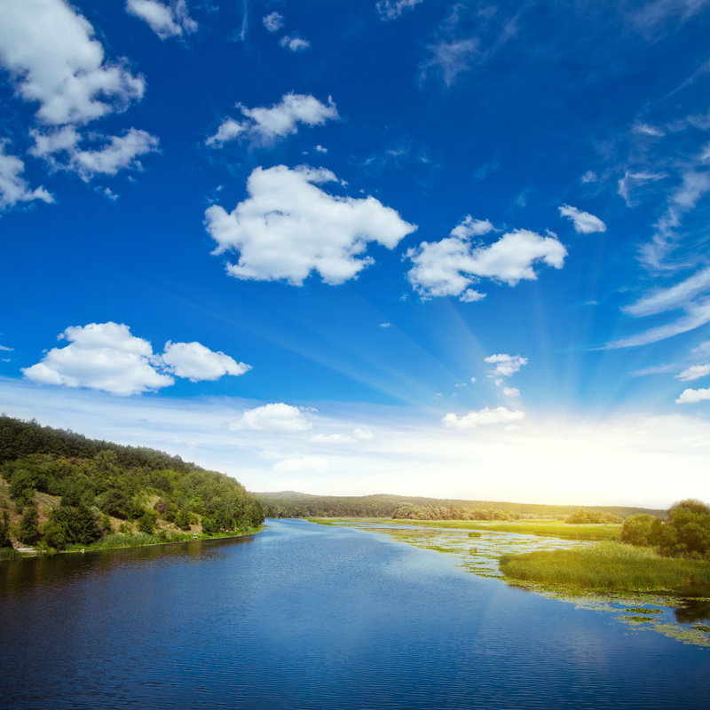 Beautiful River - Photographie sur toile tendue, H 12 po x l 12 po