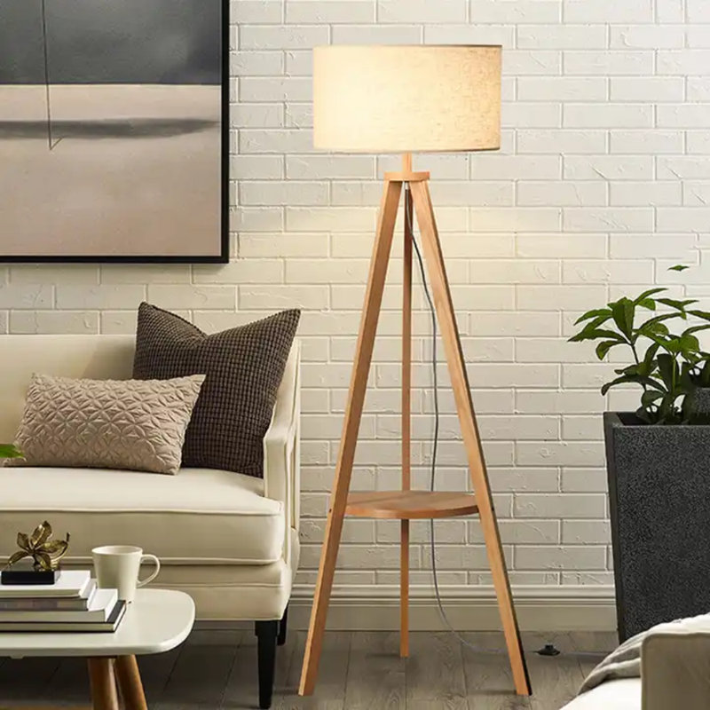Wood Tripod Floor Lamp