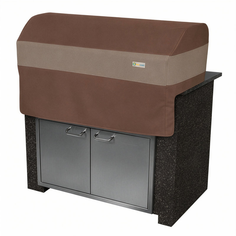 Arlmont & Co. Steve 33'' W x 27'' D Grill Cover, Mocha Cappuccino
