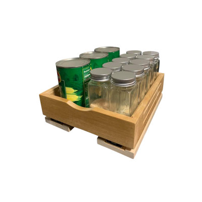Cabinet RTA Wood Pull Out Spice Rack Organizer for Cabinets and Pantry Closet