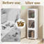 Foldable Vertical Plastic Bathroom Storage Cabinet With Wheels Freestanding Slim Organizer Bins For Small Bathrooms, Laundry, Dorms, And Apartments