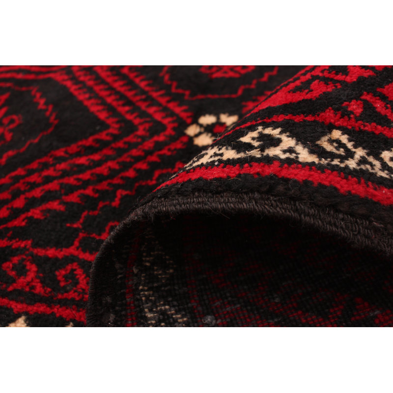Tapis de zone en laine de chemin de anatolian 4 pi 11 po x 10 pi 1 po one-of-kind à la main-noué la 1980 Evodio