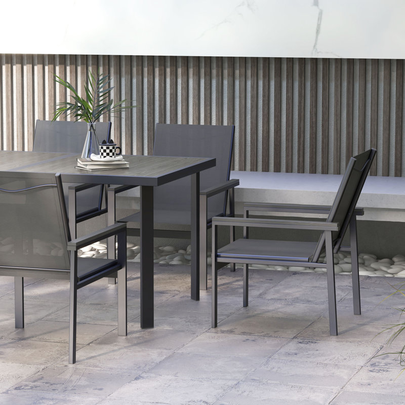 Naulakh 6 - Person Patio Dining Set with Rectangular Table