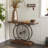 Crider Wood Wide Slatted Top Bike Brown Console Table with Dual Wheel Frame and Tiered Base