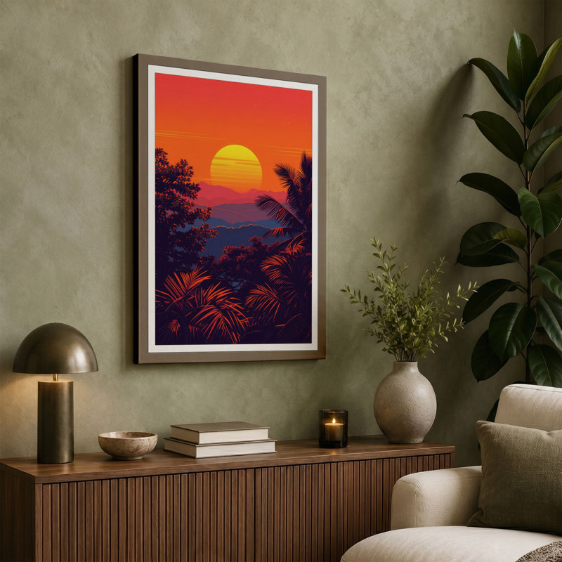 Sunset Tropical - Wrapped Canvas, White Border, 30x20 - 76.2 x 50.8 cm