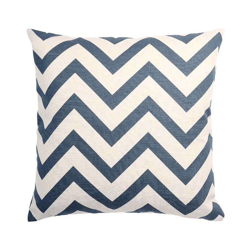 Chevron Reversible Throw Pillow, Blue, Feather