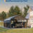 12x20x9 ft Metal Carport with Gable Roof, Roll-Up Front & Back Doors, Sidewalls Included, All-Weather Shelter for Pickup Trucks, Boats, and Tractors