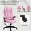 Fauteuil de direction à 6 points de massage vibrant avec chaleur et dossier haut en lin-1394512073