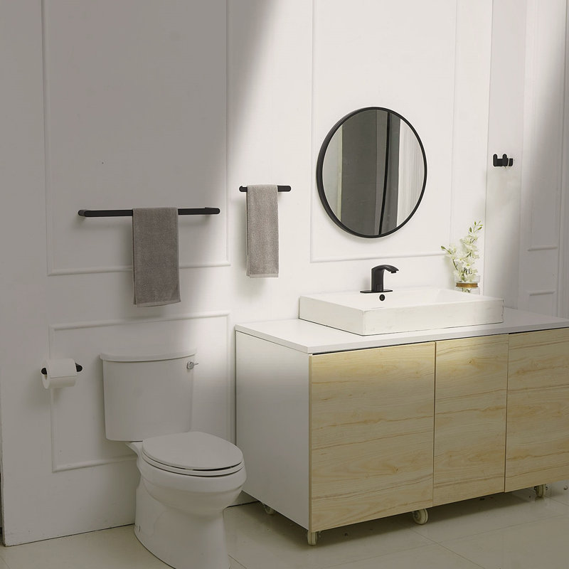 5-Piece Bathroom Hardware Set With Towel Bar, Towel Hook, And Toilet Paper Holder, Matte Black Finish, Suitable For Kitchen, Bedroom, And Living Room
