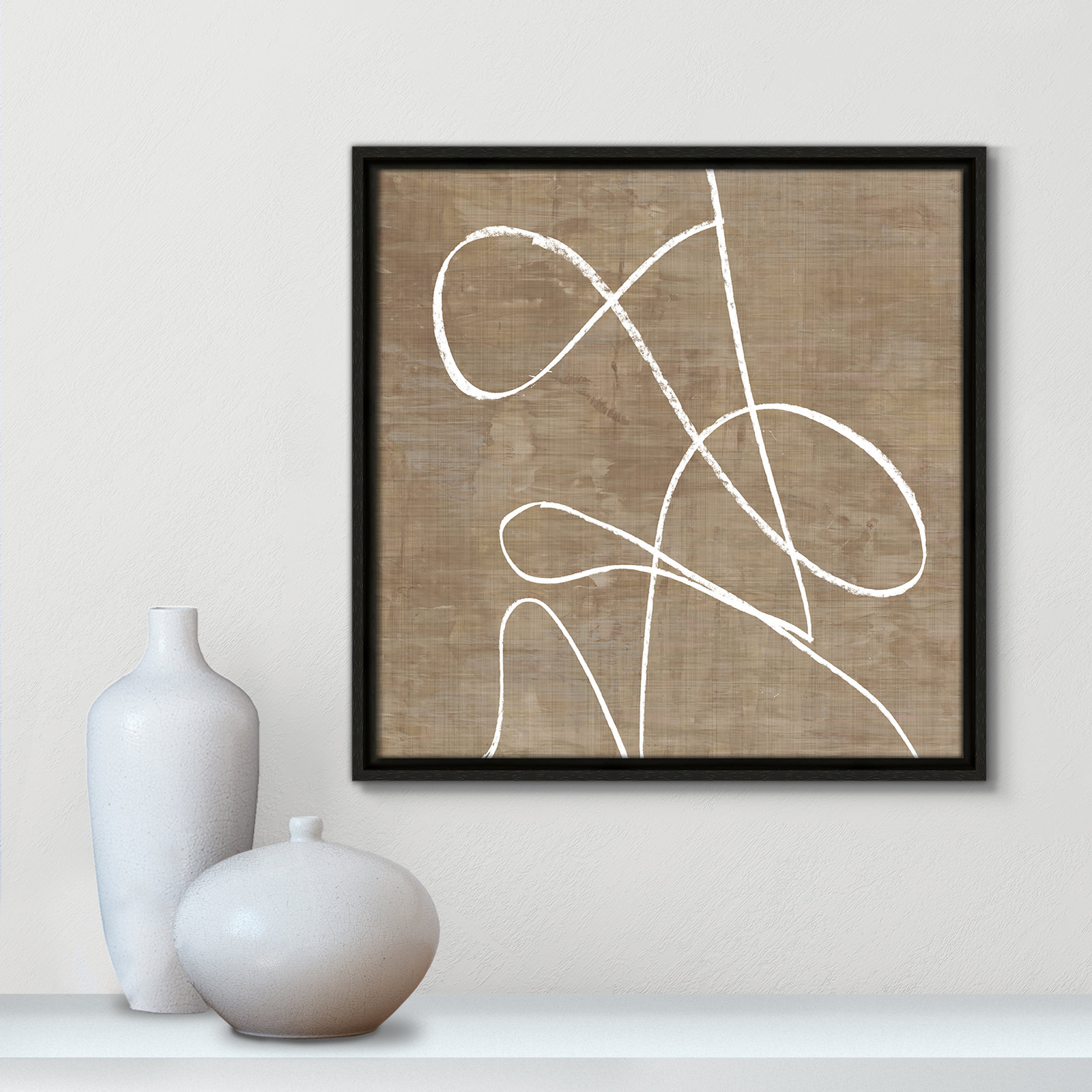 Catana "Swooping Lines" Print, 17.5" H x 17.5" W, Espresso