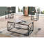3 tables basses et de bout, style contemporain, stratifié brun, 3 pièces en métal noir: 2 tables, structure, finition stratifié taupe