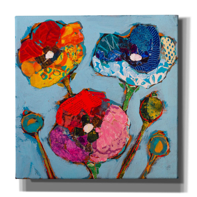 «Poppy 6» par St. Hilaire Elizabeth, art mural sur toile, H 18 po x l 18 po x P 0,75 po