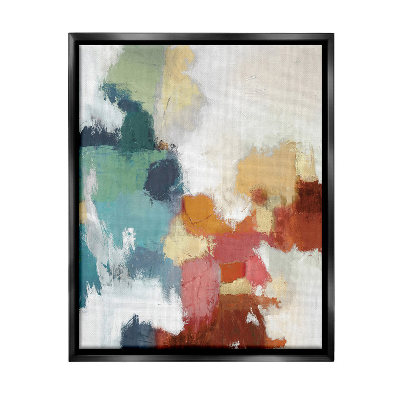 "Dynamic Abstract Hues" par Amber Sterling sur toile, Cadre flottant noir de jais, H 31 po x l 25 po