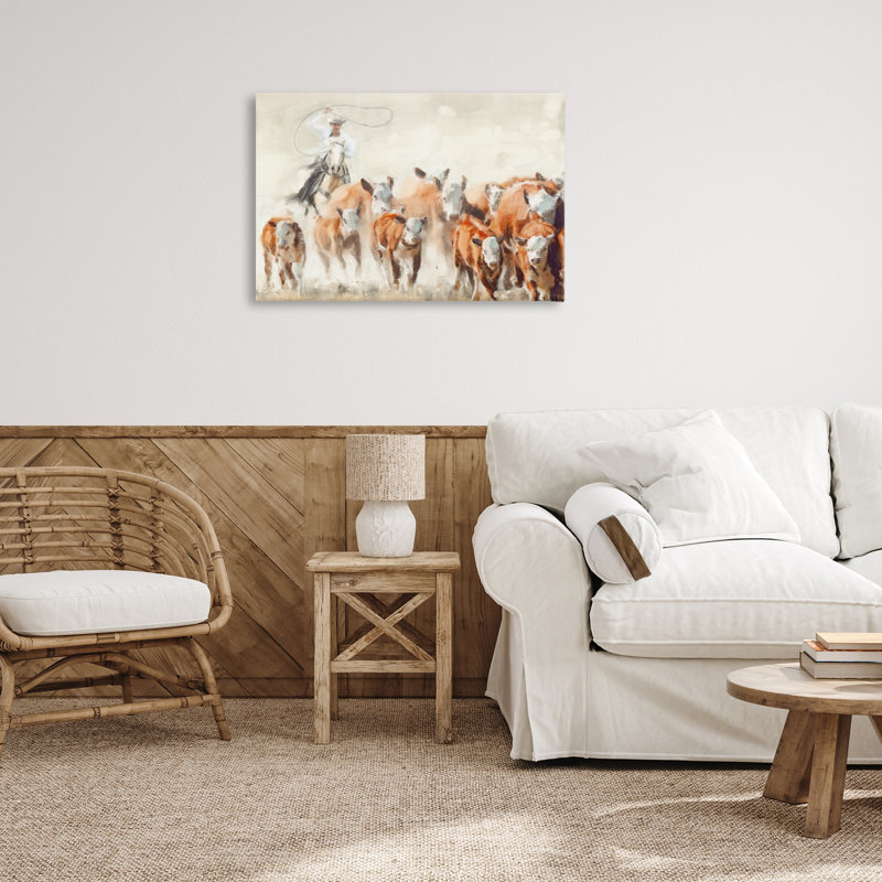 Art mural sur toile Cowboy, H 20 po x l 30 po