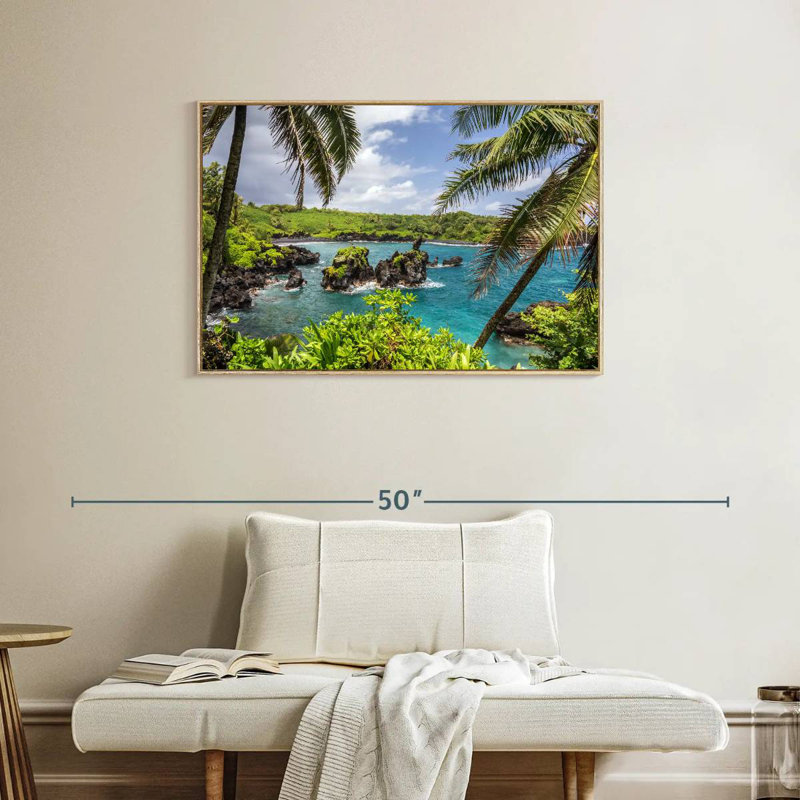 Île Maui, Vincente, Cadre flottant en bois naturel, 37 po x 25 po