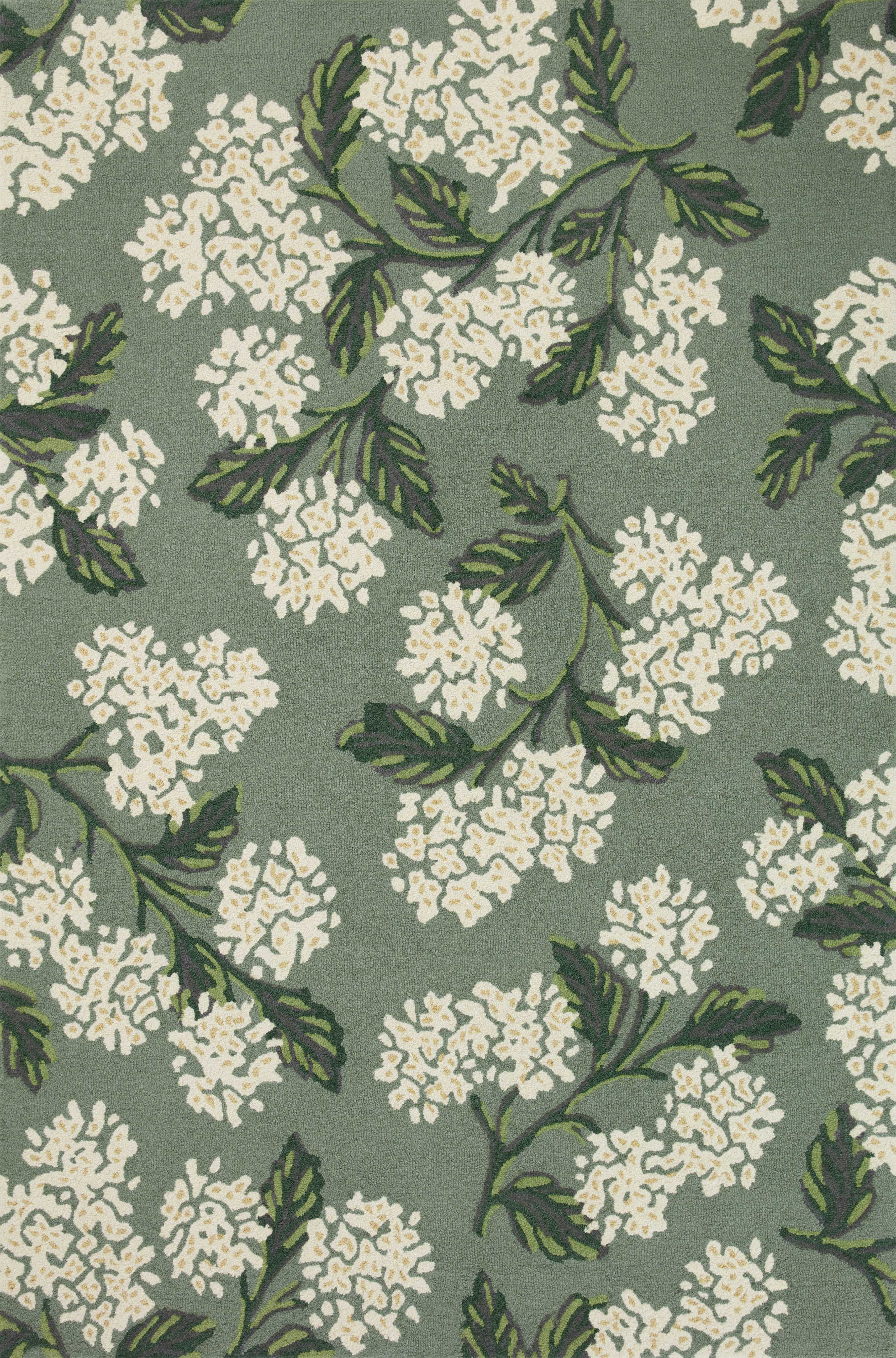 Rifle Paper Co. x Loloi Floral Handmade Looped Wool Area Rug in ...