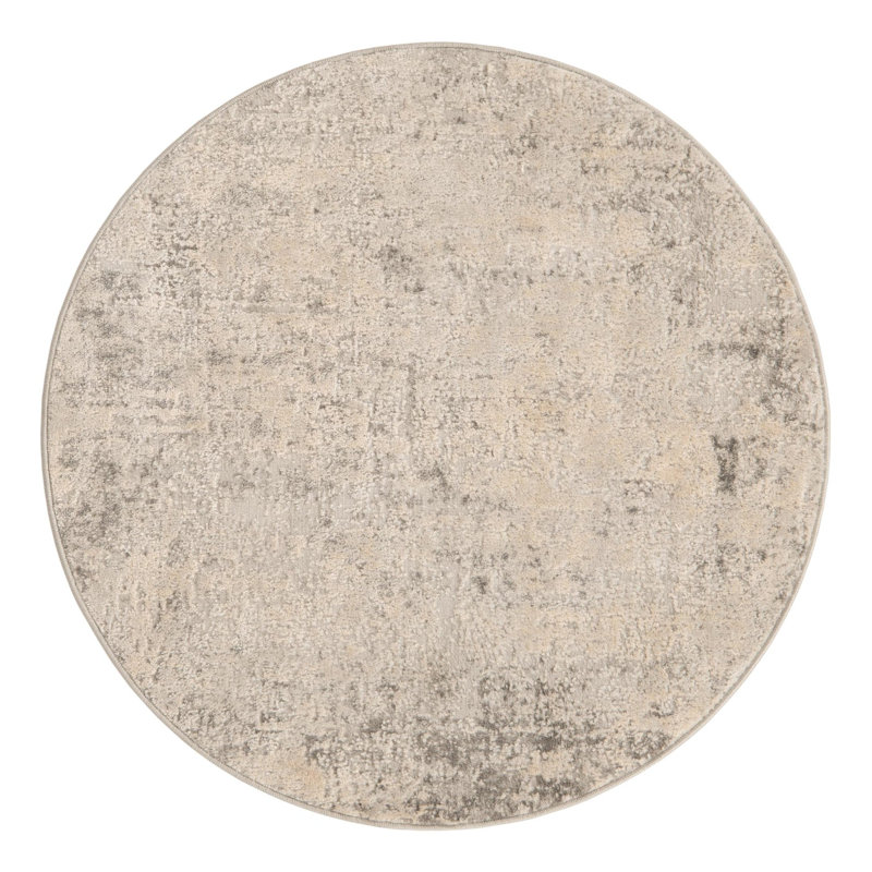 Tapis gris, Rond 3 pi 3 po