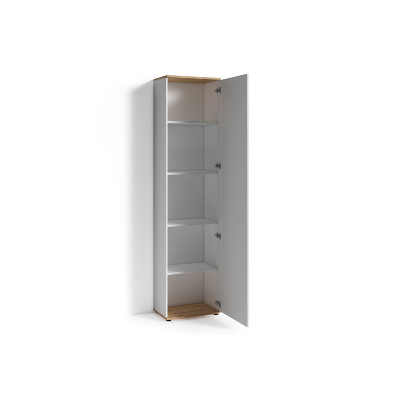 Deshaunta 1 Door Manufactured Wood Wardrobe, Artisan Oak/Brown