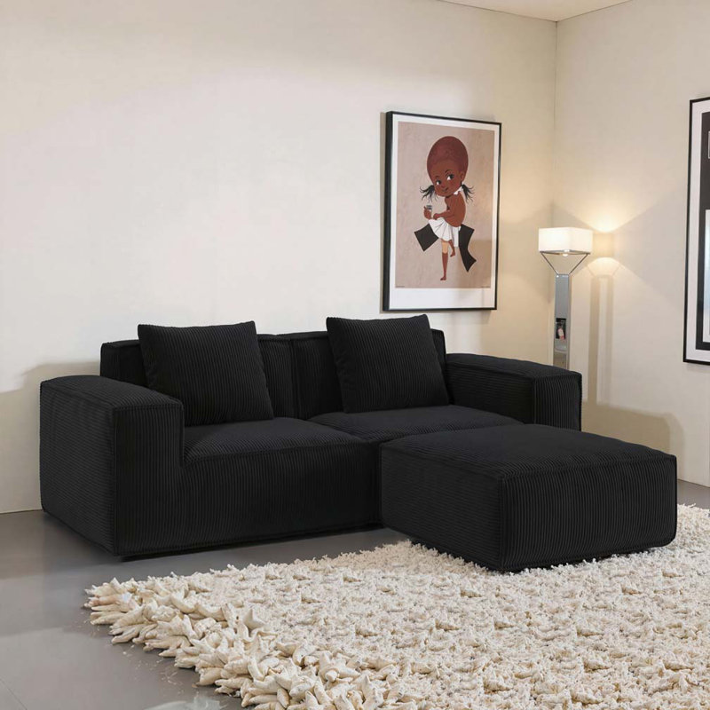 2-Seater Free Conversion Sofa, Black