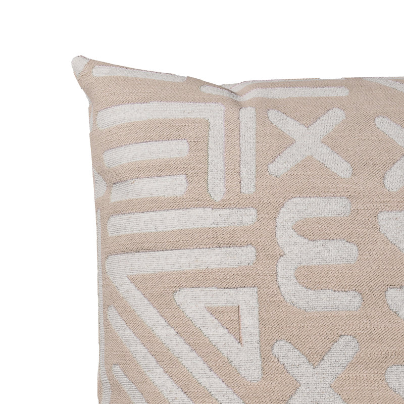 Montezuma Throw Pillow, 22"H x 22"W, Taupe/Beige Geometric