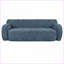 Canapés 81,5 po Minimaliste incurvé 3 places pour le salon, la chambre à coucher, les appartements | Polyester | Bleu foncé-603781442