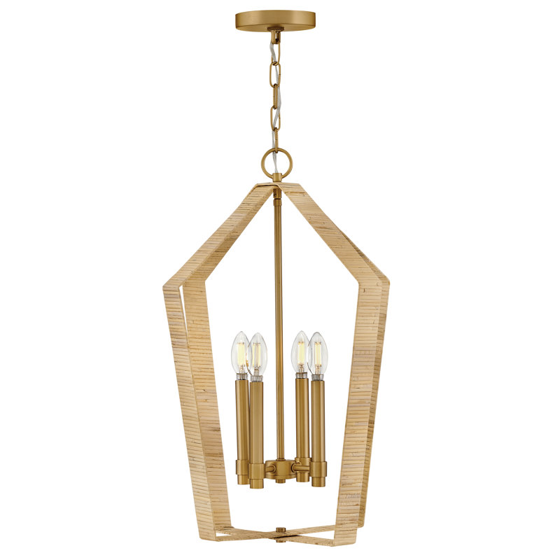 Sammi 25.5" 4-Light Candle Open Frame Pendant, Gold