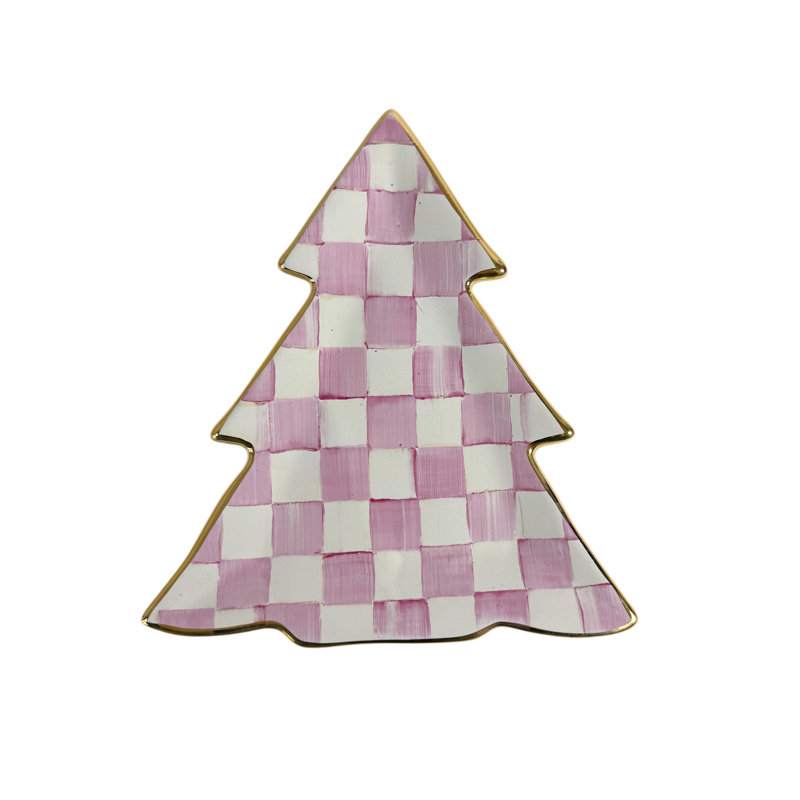 Bubblegum Pink Check Tree Dish