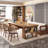 Large Solid Wood Table with Drawers-119529981