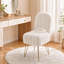 Fauteuil de coiffeuse blanc avec dossier et rangement White-2112591781-2112591782